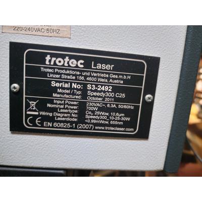 ploter laserowy firmy trotec, model speedy 300 (ws