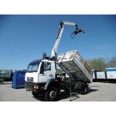 Man LE 18.280 4x4 Allrad Kipper Kran Greifer Meill