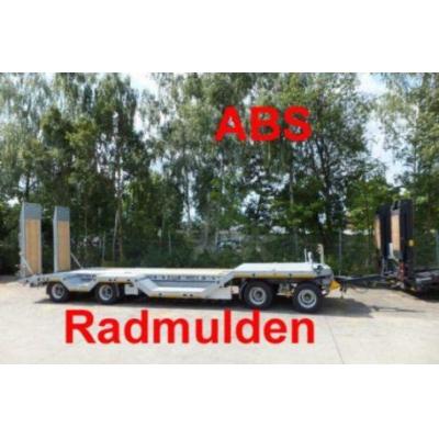 Möslein 4 Achs Tieflader mit Radmulden, ABS